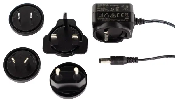 ECOPAC POWER Interchangeable AC/DC Plugtop Power Supply with 2.1mm Plug - 5V 1A 6W