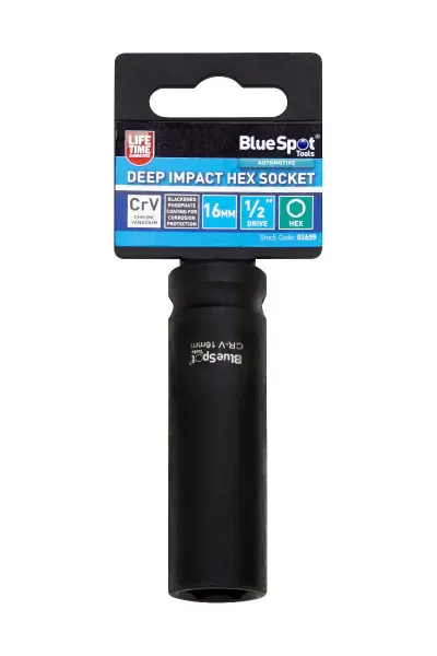 Blue Spot Tools 16mm 加长冲击六角套筒