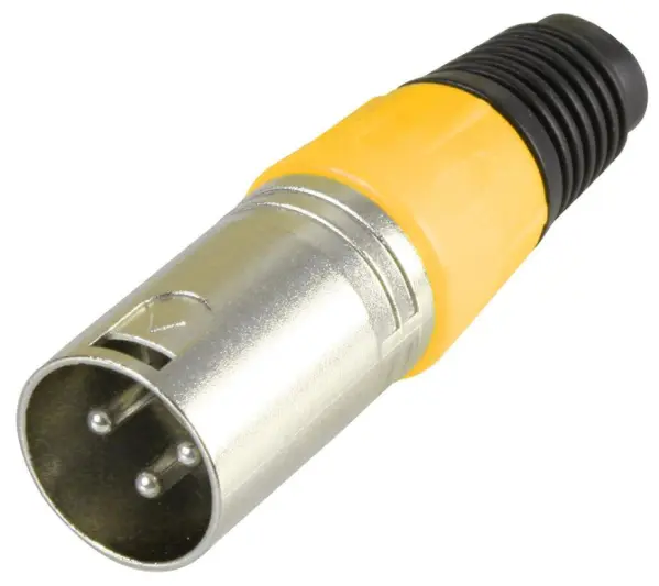PRO SIGNAL 3-Pole XLR Plug, Yellow, Cable Mount