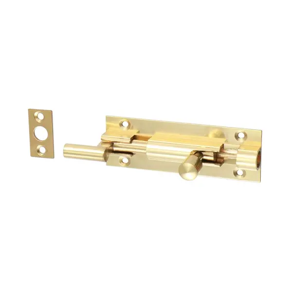 Timco Necked Barrel Bolt, Polished Brass, 75 x 25mm