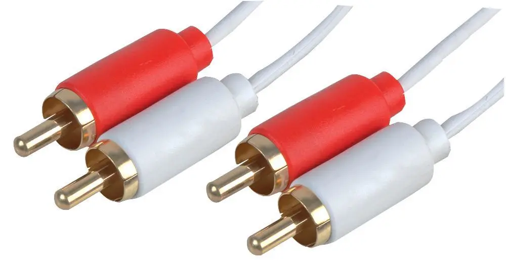 PRO SIGNAL Slim 2x RCA σε 2x RCA Καλώδιο, 1.5m, Λευκό