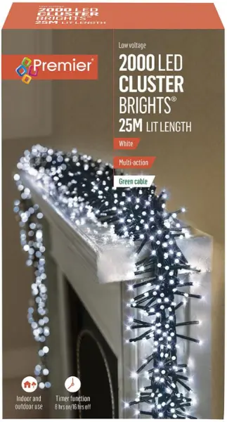 RARAION - Λαμπάκια LED Χριστούγεννων Λευκά 25m με Χρονοδιακόπτη