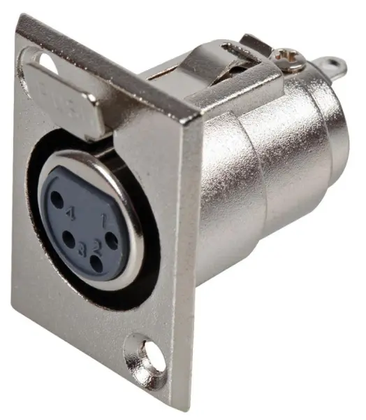 PRO SIGNAL Tomada XLR 4 Polos, Corpo em Metal