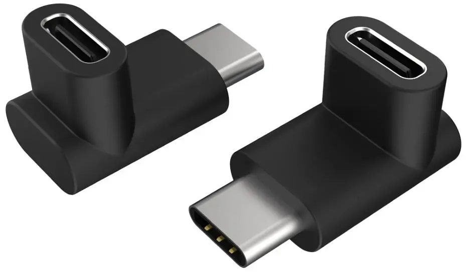 AKASA USB 3.2 Gen 2 Adapter, 90° Winkel, USB-C Stecker auf Buchse, 2er Pack