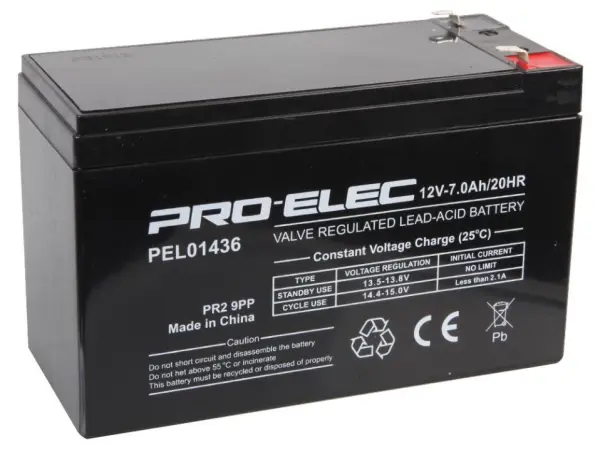 PRO ELEC Batterie plomb-acide AGM 12V 7Ah