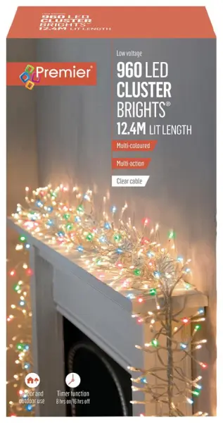 Raraion - Soilse Nollag LED Il-dathach 12m le Lasair