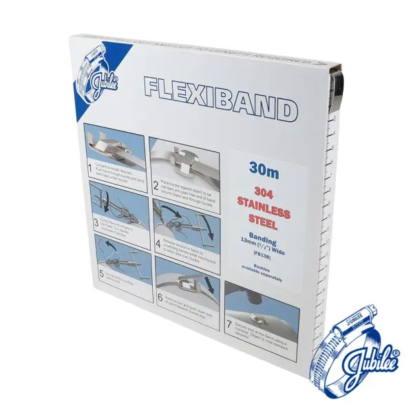Jubilee Flexiband de Acero Inoxidable FB13B, 13mm x 30m