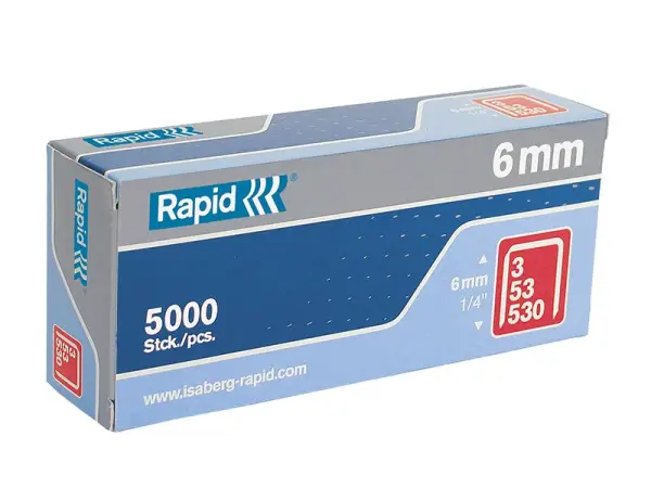 Rapid 53/6B Punti Metallici Zincati, 6mm, Confezione da 5000