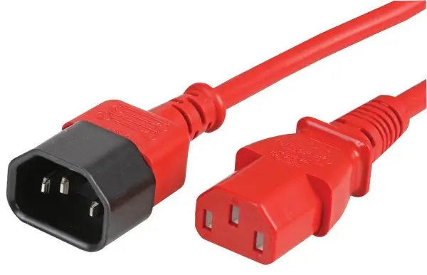 Cordon de prolongation IEC C14 vers C13 PRO ELEC, rouge, 1,5 m, 10A, 250V