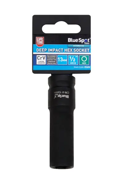 Blue Spot Tools - Soket Hex Impact Dalam 13mm, 1/2 Inci