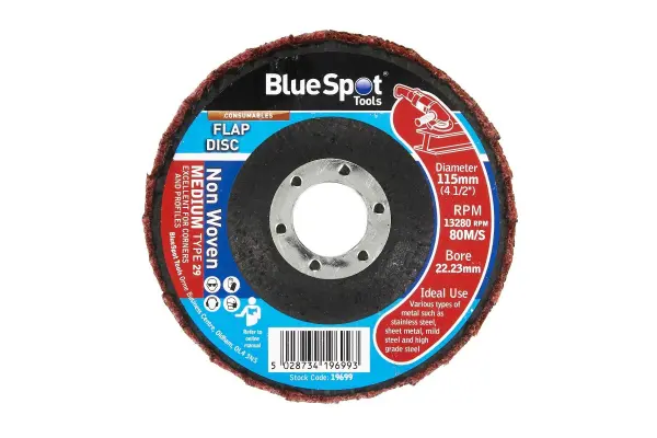 Blue Spot 115mm Medium Non-Woven Flap Schijf