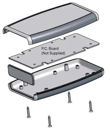 HAMMOND Black ABS Handheld Enclosure with Grey Grip, 117x79x24mm