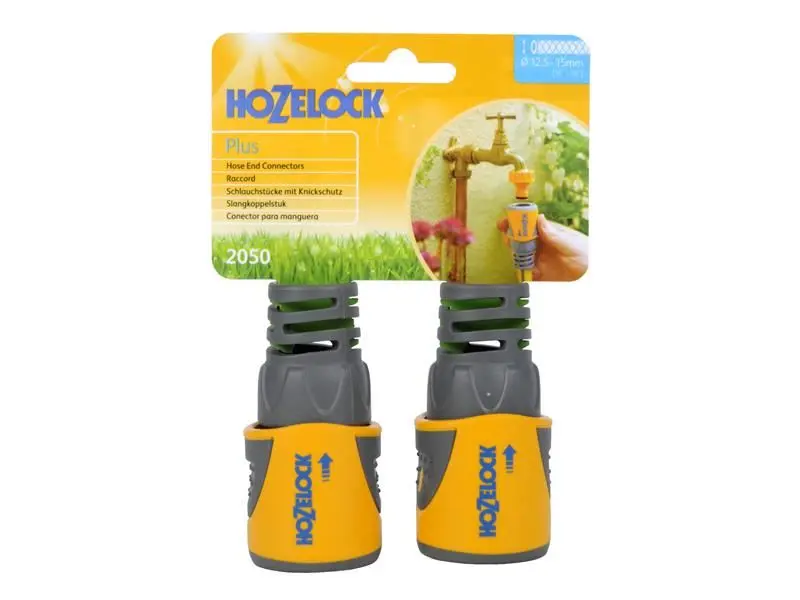 Hozelock 2050 Raccord d'extrémité de tuyau Plus, Lot de 2, 12,5-15mm