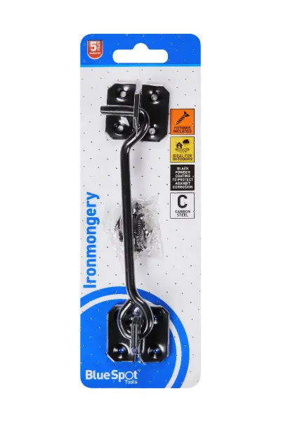 Blue Spot Tools 152mm 黑色粉末涂层门扣钩