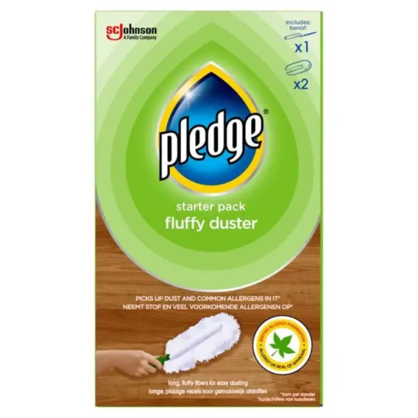 Pledge Fluffy Duster Starter Pack (1 Wand, 2 Refills)