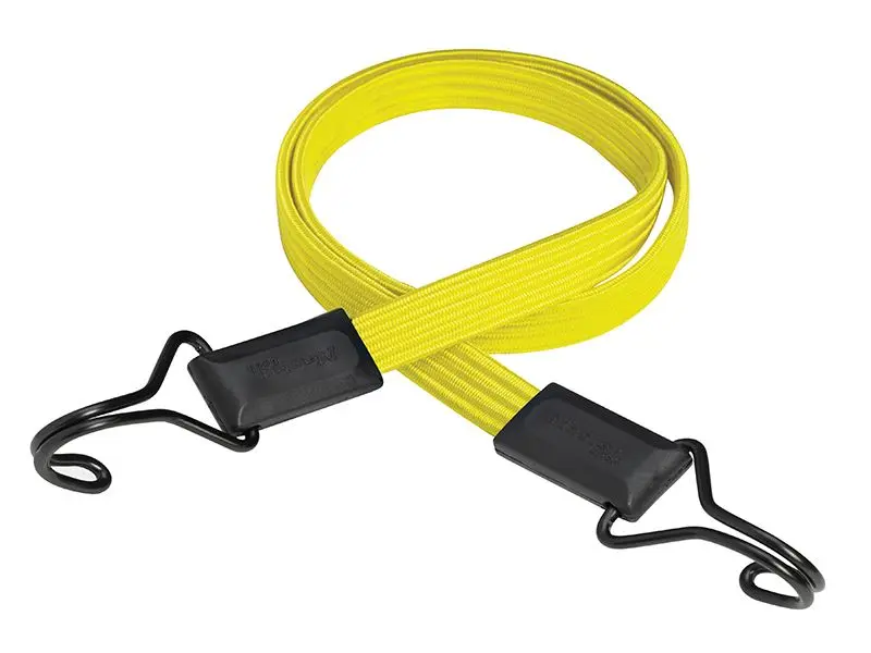 Cordons élastiques plats Master Lock 100cm jaune, Résistance 40kg, Double croch