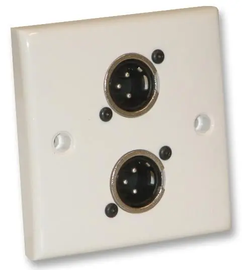 EAGLE AV Wallplate with 2x 3-Pin XLR Panel Plugs, White