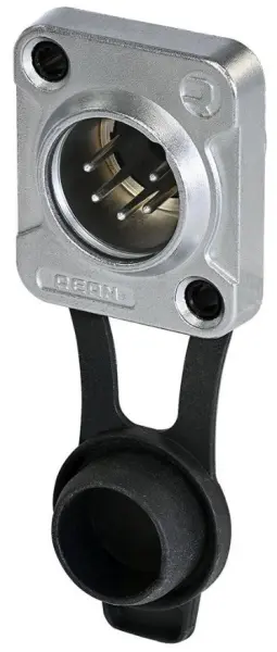 REAN - Connecteur XLR 5 broches montage panneau avant taille D, IP65, Chrome