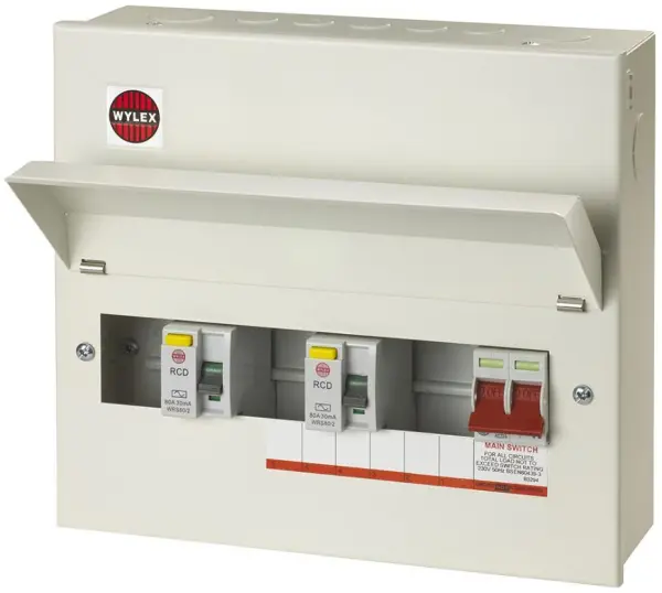 Wylex 7-Way Split Load Metal Consumer Unit, 100A Switch & 2x 80A RCDs
