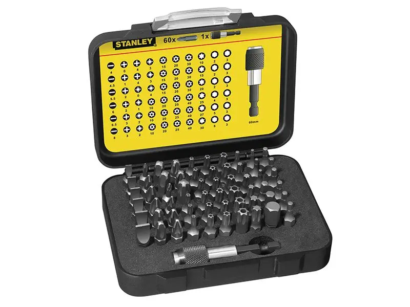 STANLEY Set di 61 punte e portapunte professionali, 1/4 di pollice