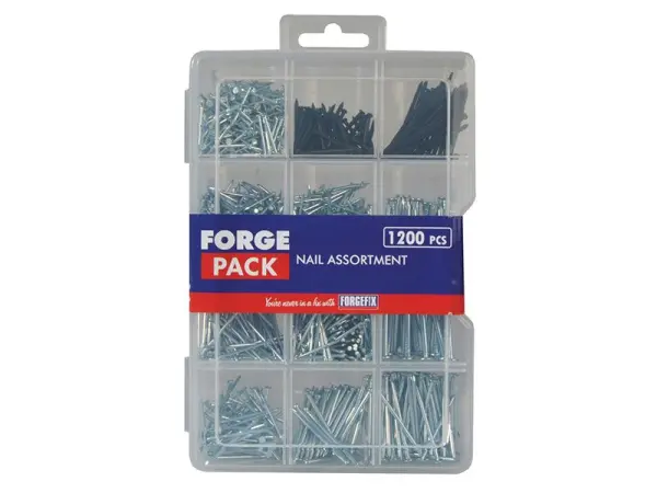 Kit de clous assortis en zinc ForgeFix, 1200 pièces