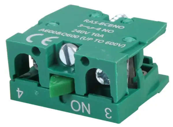 EUROPA SPST N/O Contact Block, 240V 10A, Back Mounting