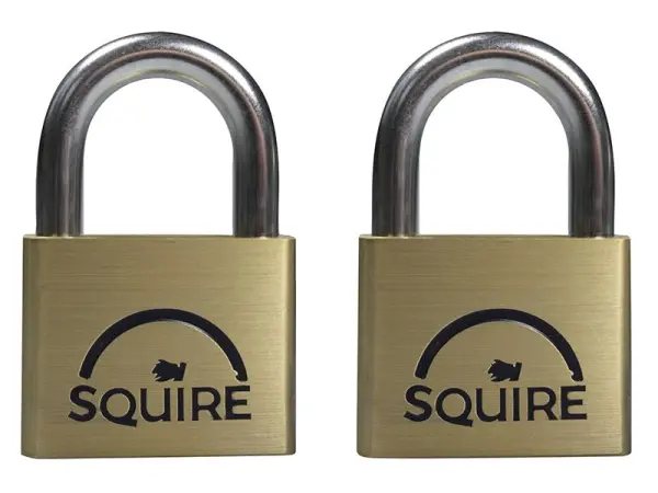 Squire LN4T Lion Brass Padlocks 40mm Twin Pack (Keyed Alike)