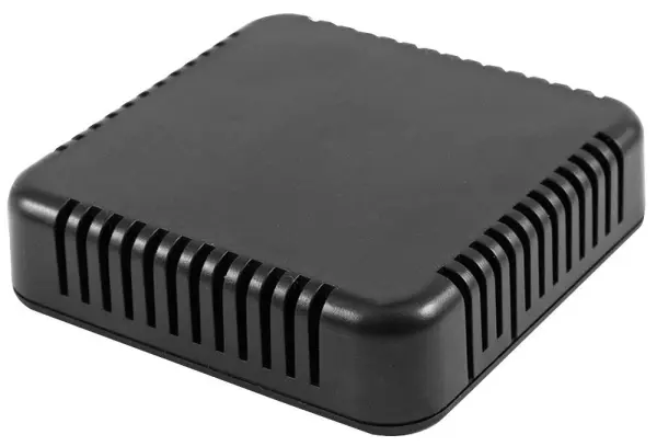 Hammonds IP30 Miniature Vented Enclosure, Black, 80x80x20mm, 39g