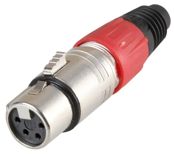 PRO SIGNAL 4-Pole XLR Socket, Red, Cable Mount