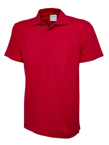 Uneek Unisex Ultra Cotton Polo Shirt - Red - Size XS