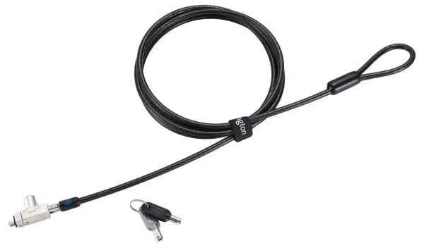 Kensington Slim N17 2.0 Keyed Laptop Cable Lock for Wedge Slots, 1.8m