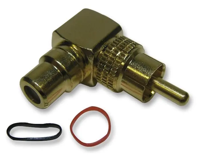 MONACOR - Right-Angle RCA Φωνικός Βύσμα σε Υποδοχή, Χρυσό
