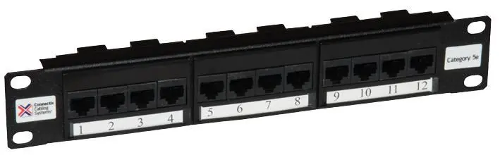 Connectix Cat5e 12-Port 1U Patch Panel, 10in