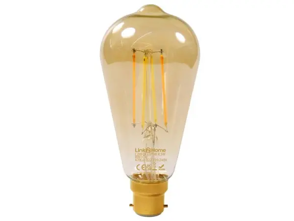 Ampoule LED filament Wi-Fi Link2Home B22 dimmable - 4,5 W, 470 lm