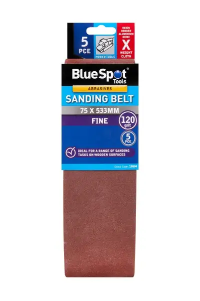 Blue Spot Tools - 5片装 75 x 533毫米 120目砂带