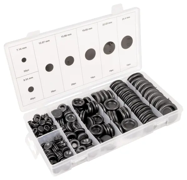 Duratool Assorted Closed Rubber Grommets Set, 180 Pieces