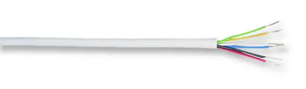 PRO POWER 6-Kern LSF Beveiligingskabel Alarm, Wit, 100m Roll