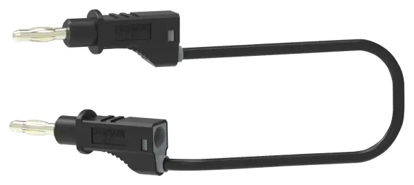 MULTICOMP PRO 4mm Stacking Banana Plug to Plug Patchcord, 1mm2 Silicone Cable, - Black 1m