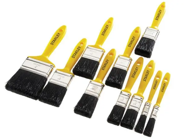 STANLEY Set de pinceaux hobby 10 pièces - 12mm à 75mm