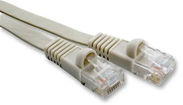 VIDEK Flat Cat6 UTP Ethernet Cable, 30m, Beige