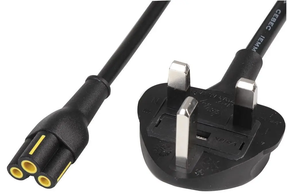 Cordon d'alimentation Volex de prise UK 5A vers connecteur IEC C5, Noir, 2m