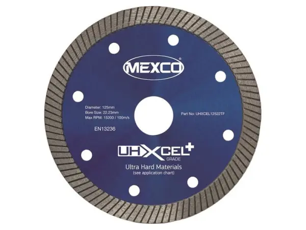 MEXCO UHXCEL+ Ultra Hard Plus Diamond Blade - 125 x 22mm