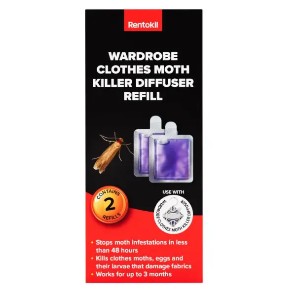 Rentokil Clothes Moth Killer Hanging Diffuser Refill 2 Pack