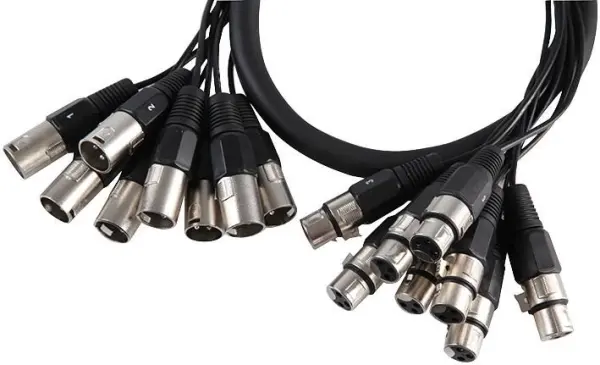 PULSE Cabo de 8 Vias XLR Plug a Tomada, 10m Preto