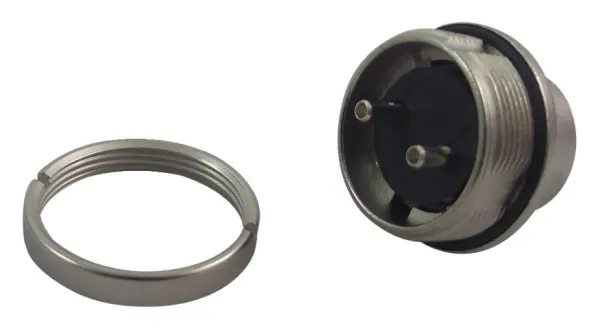 BINDER 723 Serie panelový konektor, 2-cestný, mosazný