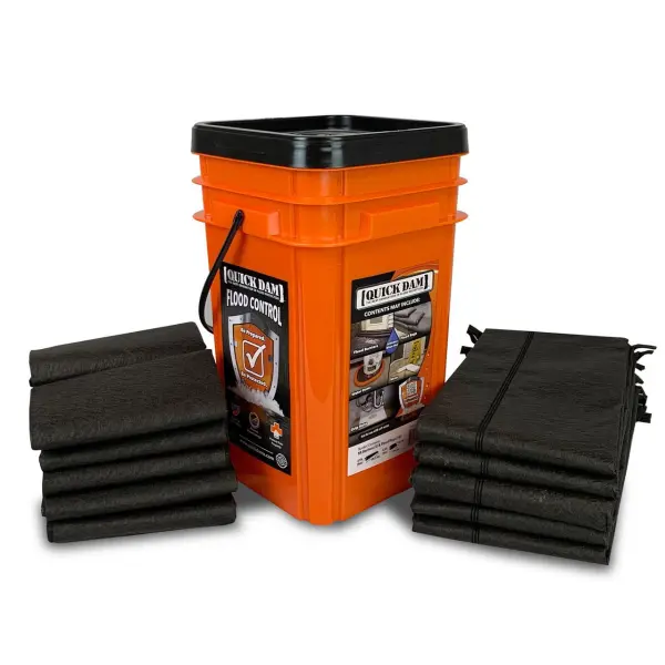 Quick Dam Grab & Go Bucket Combo - 5x 1.5m Flood Barriers & 10 Bags