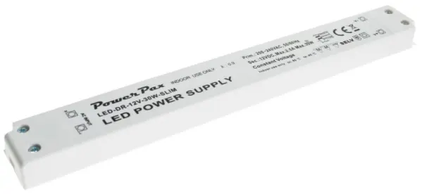 POWERPAX 30W LED Driver, 12V 2.5A Constant Voltage
