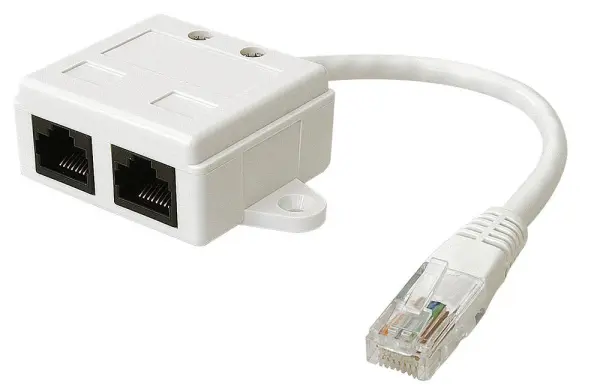 Economizador de Cabo Ethernet KAUDEN Cat5e, RJ45 Macho para 2x Fêmea