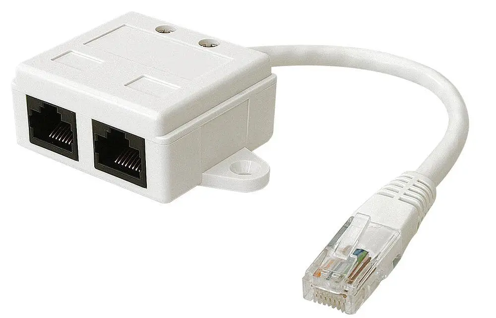 KAUDEN Cat5e Ethernet Kabelový Rozbočovač, RJ45 Samec na 2x Samice