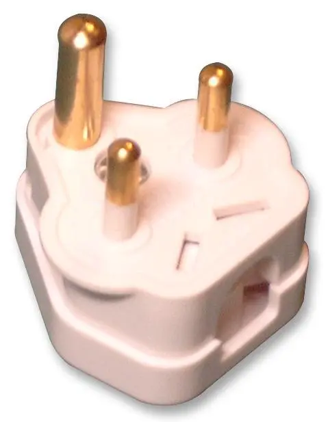 RARAION 2A Round 3 Pin Plug, BS546, White